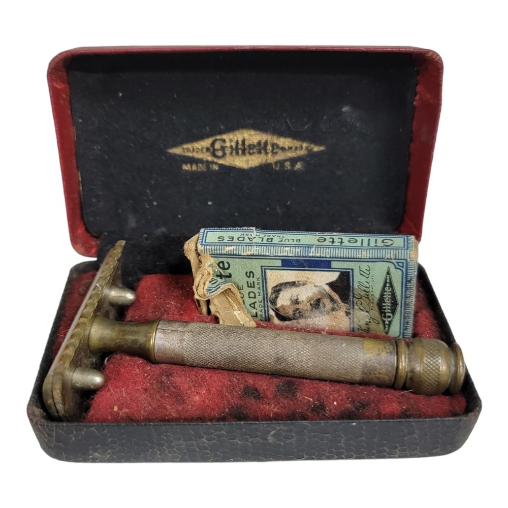 Vintage 1930's‎ Gillette Safety Razor BLUE BLADES As Is